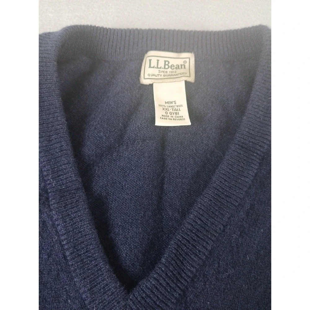 Vintage L.L. Bean Lambswool Sweater Vest Pullover Mens XXL Academia Y2K Work